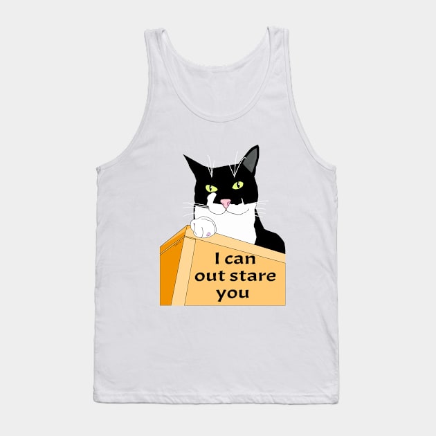 I can out stare you. I haz attitude Cute Tuxedo Cat. Copyright TeAnne Tank Top by TeAnne